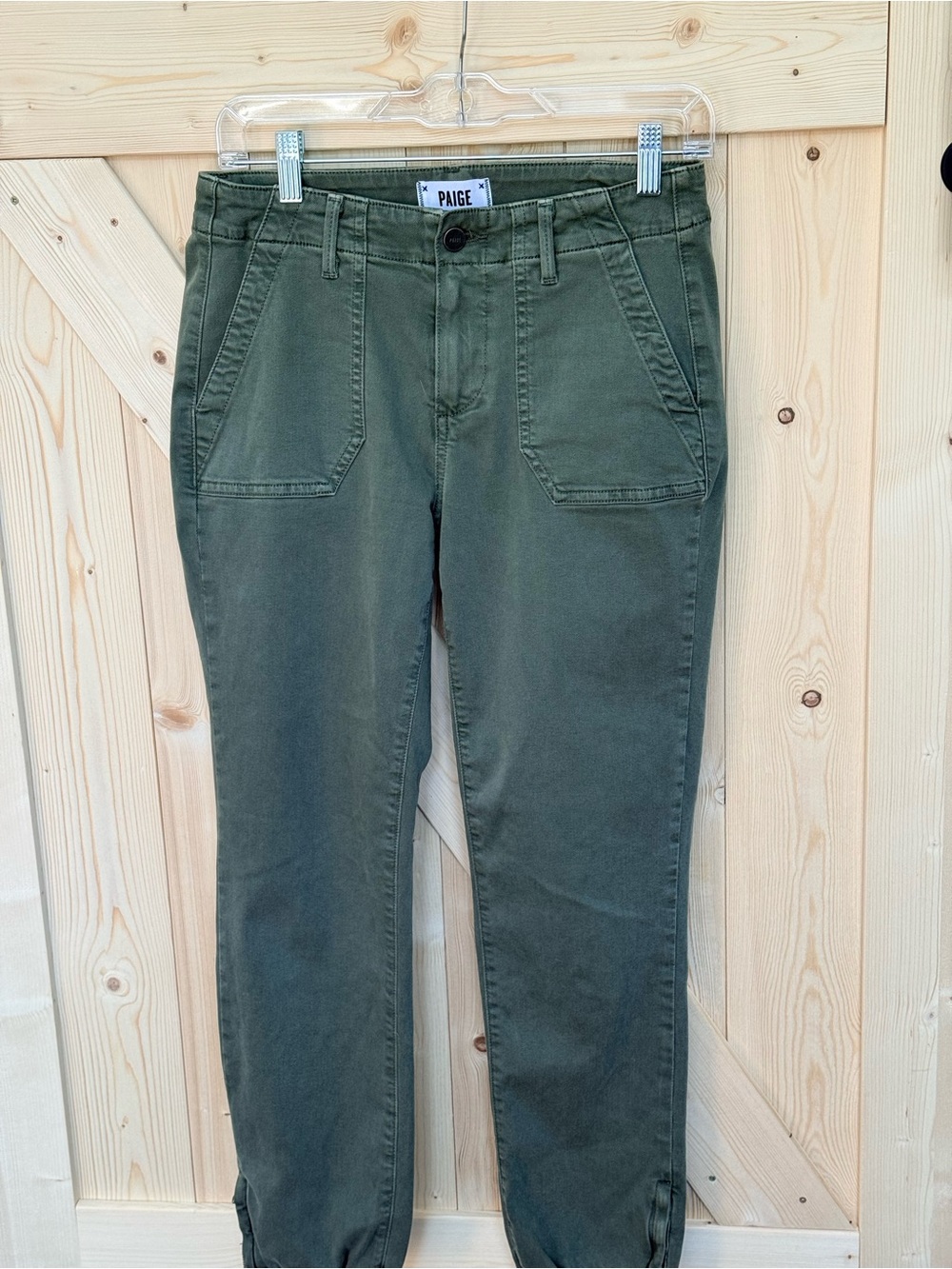 PAIGE Military Green Jogger Pants with zipper ankle